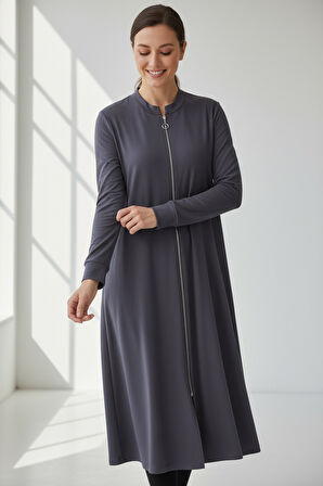 KADIN ÖNÜ FERMUARLI KOLU MANŞETLİ GİZLİ CEPLİ MEVSİMLİK KAP