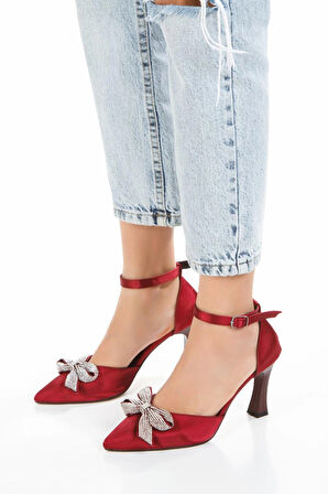 Kadın fiyonklu🎀 Abiye Rugan Topuklu 8 cm şık Ayakkabı