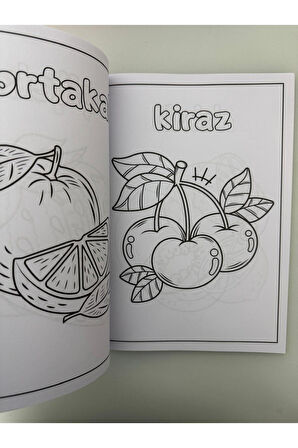 Meyveler ve Sebzeler Boyama Kitabı