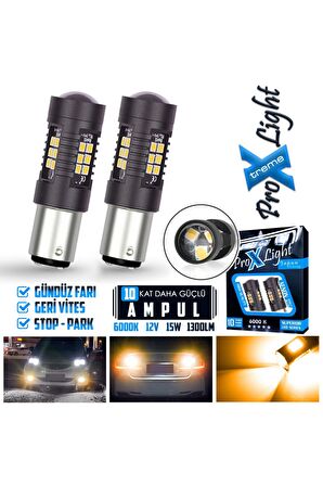 P21w 1156 Ba15s Turuncu Tek Duy Park Stop Geri Vites Gündüz Far Ampülü 21 Led P21w1156turuncu21led