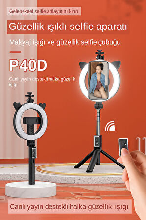 3 Modlu Ayarlanabilir LED Işıklı Selfie Halkası Makyaj ve Canlı Yayın İçin Profesyonel Aydınlatma