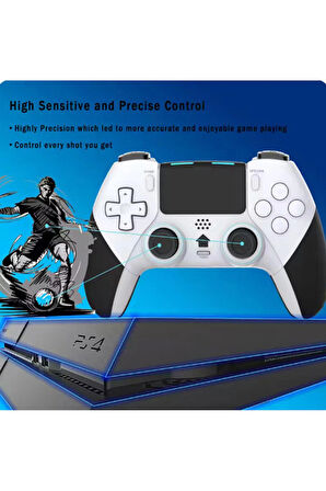 P4 Plus Bluetooth Titreşimli Ps4/ps5 Uyumlu Pc Telefon Joystick Kablosuz Oyun Kolu siyah 