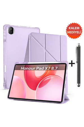 Honor Pad X7 8.7 Uyumlu Kalem Bölmeli Uyku Modlu Stand Olabilen Katlanabilir Kılıf