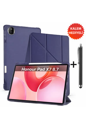 Honor Pad X7 8.7 Uyumlu Kalem Bölmeli Uyku Modlu Stand Olabilen Katlanabilir Kılıf