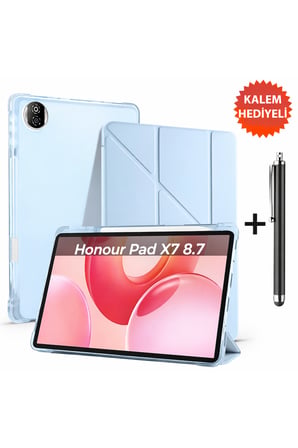 Honor Pad X7 8.7 Uyumlu Kalem Bölmeli Uyku Modlu Stand Olabilen Katlanabilir Kılıf