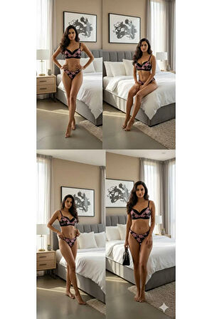 Büyük Göğüsler İçin C Cup Telsiz Sütyen Takımı – Dolgusuz, Sırt Ağrısını Azaltan Ultra Konforlu Form