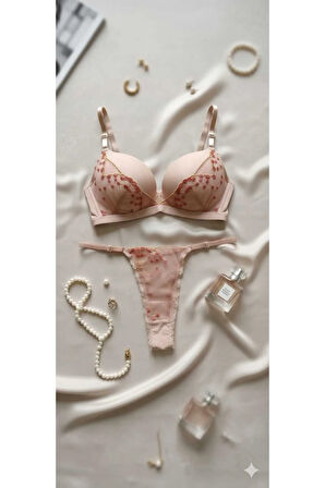 Büyük Göğüsler İçin C Cup Telsiz Sütyen Takımı – Dolgusuz, Sırt Ağrısını Azaltan Ultra Konforlu Form