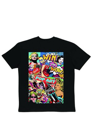 Lenithra Pop Art Coca Cola Sırt Baskılı Unisex Oversize T-shirt Siyah / L