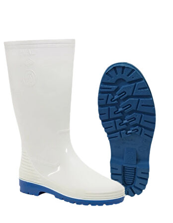 Palalı Pvc Beyaz Gıda ve Sanayi Uzun İş Çizmesi