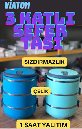 Yemek Sefer Tası 3 Katlı Sızdırmaz Yemek Termosu