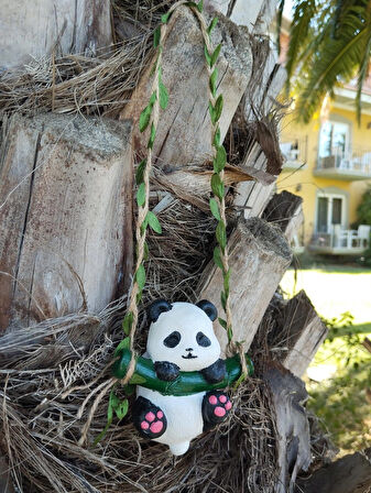 Sallanan Panda Bahçe Balkon Dekorasyon Hediyelik