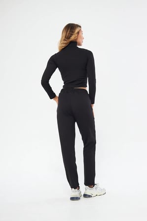 Lesa Wear Fitilli Yüksel Bel Geniş Paça Şardonlu Likralı Spor Eşofman Altı