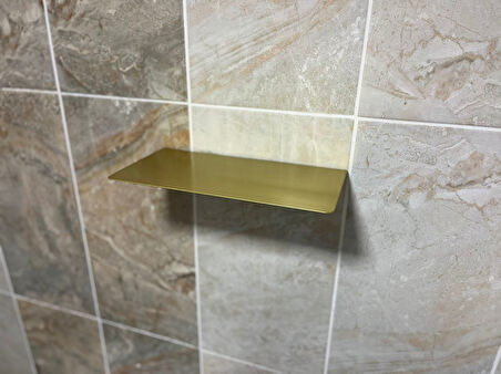 Papyon Metal Duvar Rafı, Dekoratif Gold