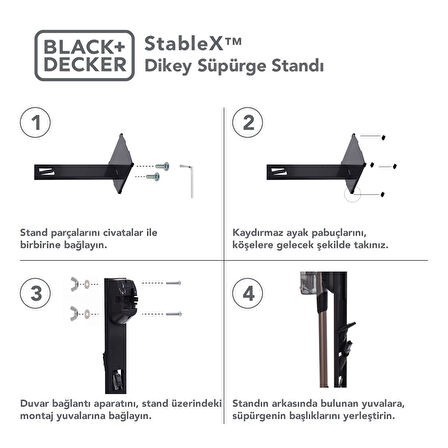 Black+Decker Stable X Dikey Süpürge Standı