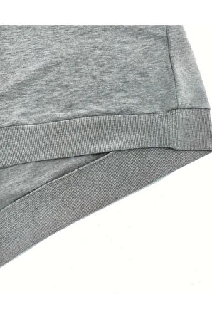 Erkek Paris Baskılı Yarım Fermuarlı Oversize Sweatshirt