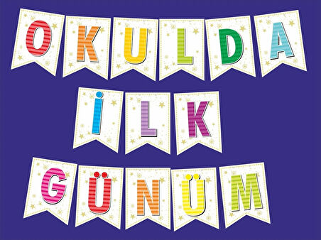Okulda İlk Günüm 14 x 20 Cm Karton Harf Çocuk Seti