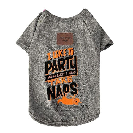 Alphadog Party Grey Küçük Irk Köpek T-shirtü (2 kg-6 kg arasına uygun)