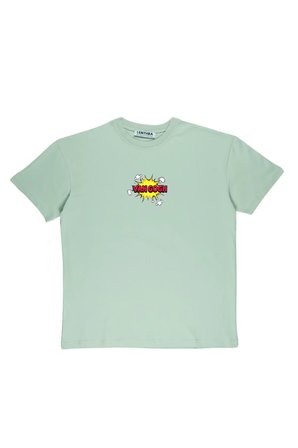 Lenithra Pop Art Van Gogh Sırt Baskılı Unisex Oversize T-shirt Gri / L