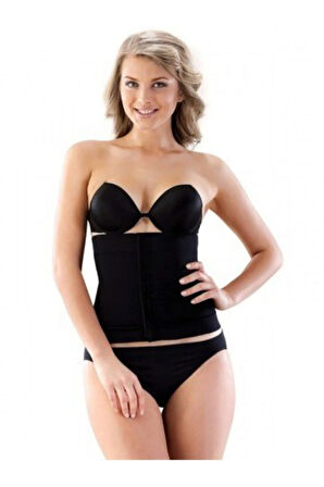 Kadın Dikişsiz Agraflı Çift Kat Bel Korse Siyah