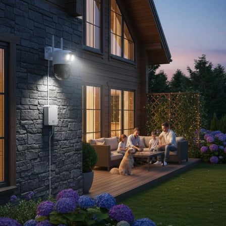 3 Kameralı Kablolu Akıllı Güvenlik Kamerası – 360° PTZ Hareketli, Çift Antenli, WiFi IP, Gece Görüşlü Dış Mekan Kamera