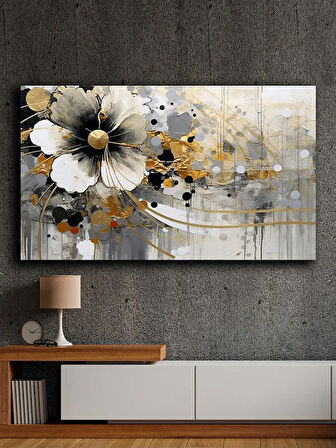 Soyut yağlı boya görünümlü  kanvas tablo 80x120 cm