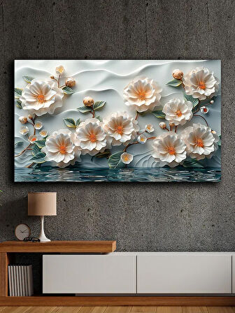 Soyut yağlı boya görünümlü  kanvas tablo 80x120 cm