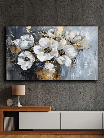 Soyut yağlı boya görünümlü  kanvas tablo 80x120 cm