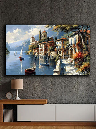 Soyut yağlı boya görünümlü  kanvas tablo 80x120 cm