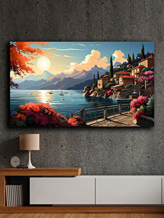 Soyut yağlı boya görünümlü  kanvas tablo 80x120 cm