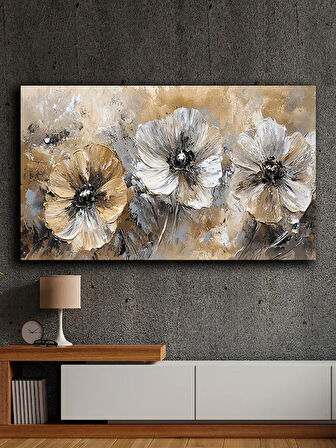 Soyut yağlı boya görünümlü  kanvas tablo 80x120 cm