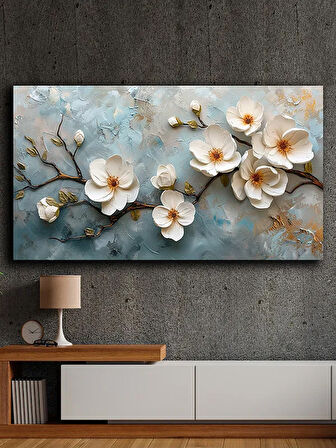 Soyut yağlı boya görünümlü  kanvas tablo 80x120 cm