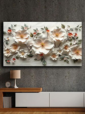 Soyut yağlı boya görünümlü  kanvas tablo 80x120 cm