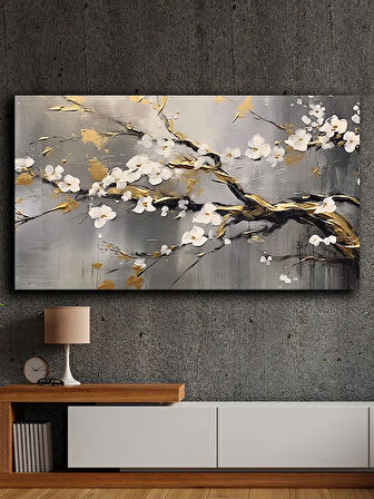 Soyut yağlı boya görünümlü  kanvas tablo 80x120 cm