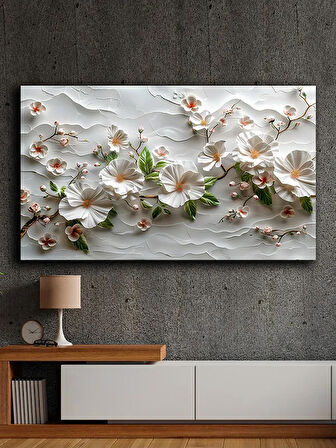 Soyut yağlı boya görünümlü  kanvas tablo 80x120 cm