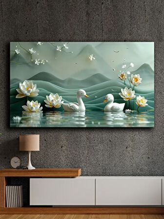 Soyut yağlı boya görünümlü  kanvas tablo 80x120 cm