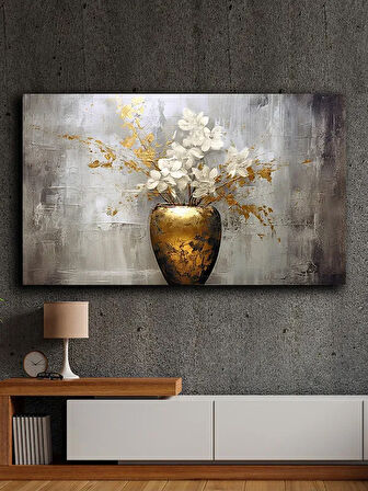 Soyut yağlı boya görünümlü  kanvas tablo 80x120 cm