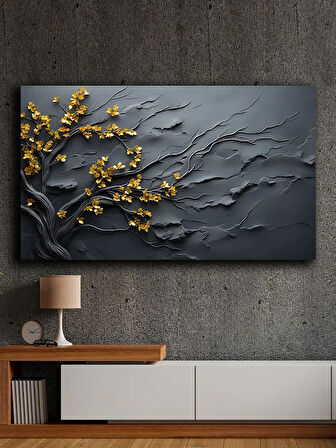 Soyut yağlı boya görünümlü  kanvas tablo 80x120 cm