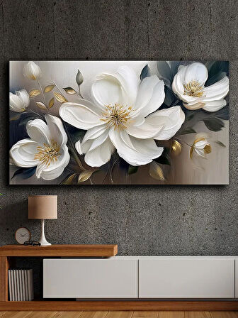 Soyut yağlı boya görünümlü  kanvas tablo 80x120 cm
