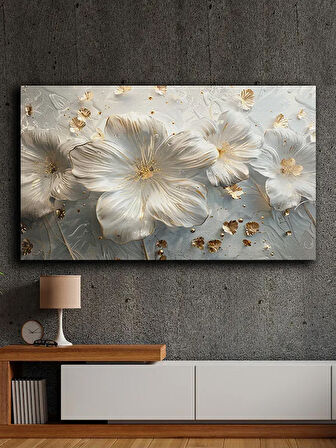 Soyut yağlı boya görünümlü  kanvas tablo 80x120 cm