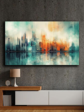 Soyut yağlı boya görünümlü  kanvas tablo 80x120 cm