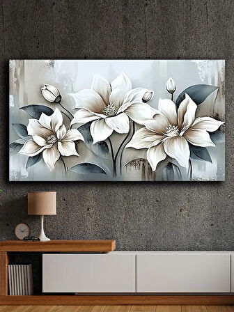 Soyut yağlı boya görünümlü  kanvas tablo 80x120 cm