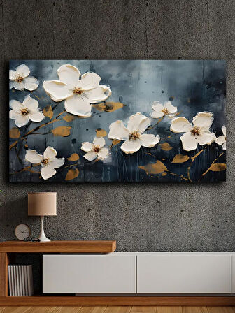Soyut yağlı boya görünümlü  kanvas tablo 80x120 cm