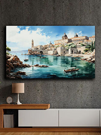 Soyut yağlı boya görünümlü  kanvas tablo 80x120 cm