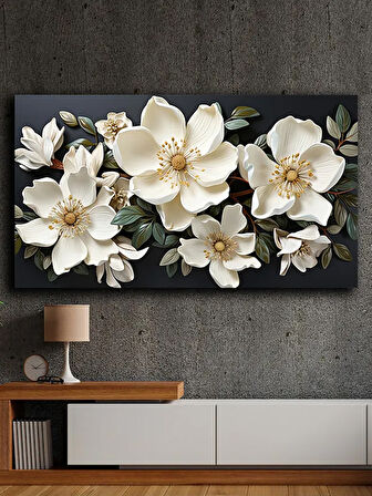 Soyut yağlı boya görünümlü  kanvas tablo 80x120 cm