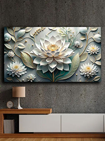 Soyut yağlı boya görünümlü  kanvas tablo 80x120 cm