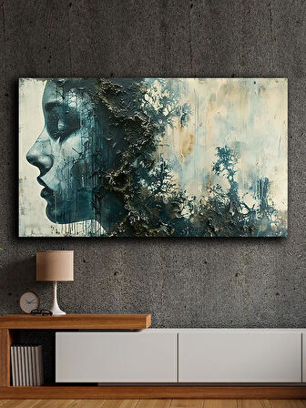 Soyut yağlı boya görünümlü  kanvas tablo 80x120 cm