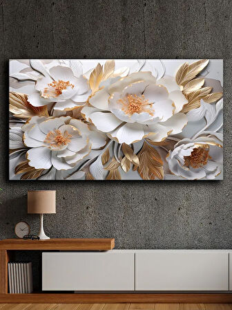 Soyut yağlı boya görünümlü  kanvas tablo 80x120 cm