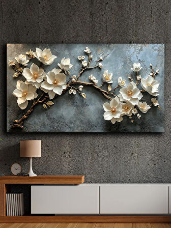 Soyut yağlı boya görünümlü  kanvas tablo 80x120 cm