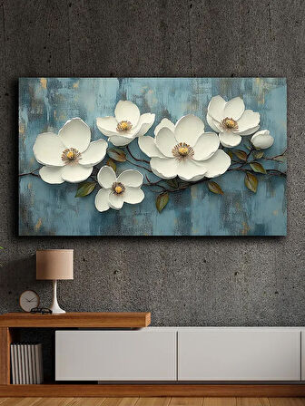 Soyut yağlı boya görünümlü  kanvas tablo 80x120 cm