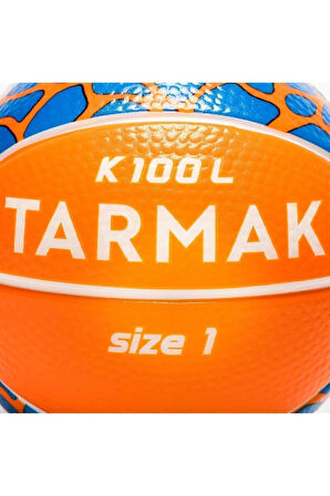 Pompaya ihtiyaç yoktur Tarmak Çocuk Basketbol Topu - 1 Numara - Turuncu / Mavi - K100 Sünger Turunc